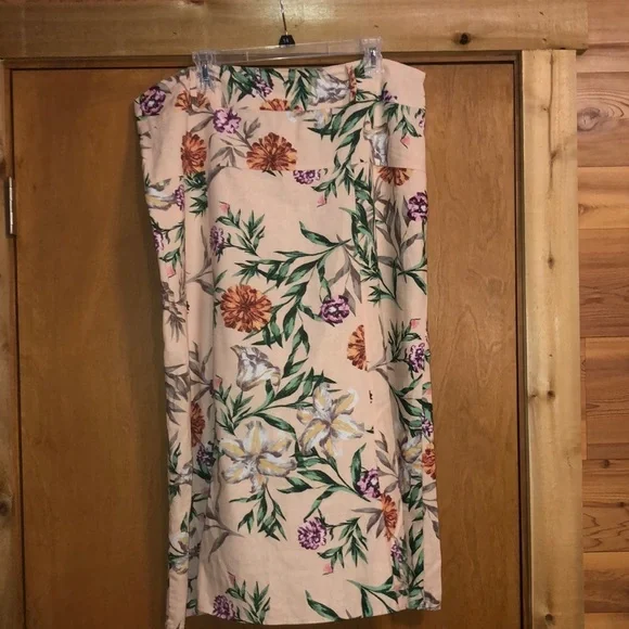 Athena Marie linen blend a-line floral skirt - Picture 1 of 7